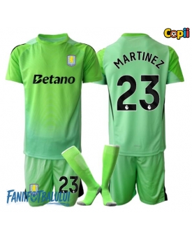Aston Villa Emiliano Martinez #23 Portarii Echipament de Fotbal Replică 2025-26 Copii Deplasare (+ Șorturi)